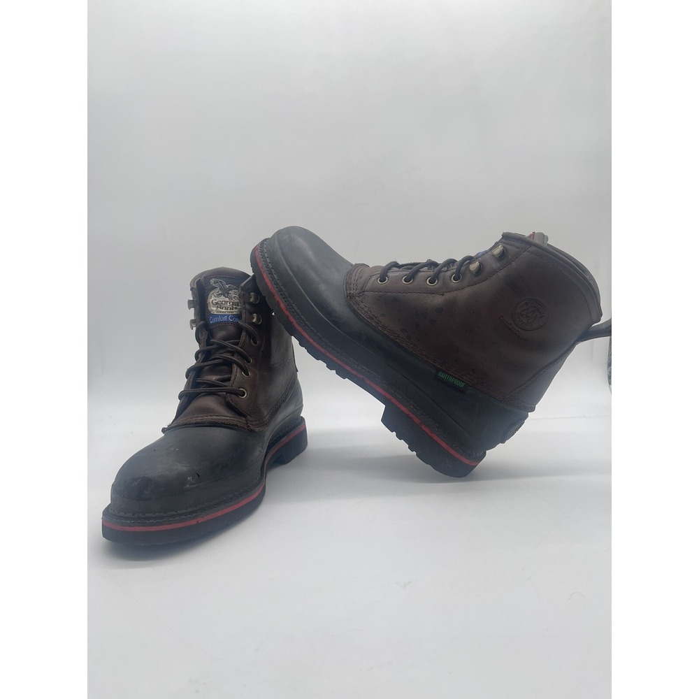 GEORGIA BOOT MUDDOG WATERPROOF STEEL TOE 6 INCH WORK BOOT SIZE 10 Wide Width